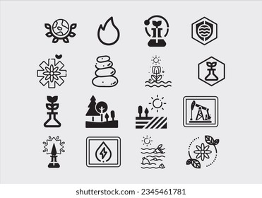 Natural and organic cosmetics vector line icons set. Skincare, no synthetic fragrance and colors, no animal testing. Editable stroke.