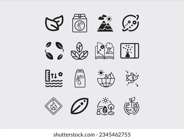 Natural and organic cosmetics vector line icons set. Skincare, no synthetic fragrance and colors, no animal testing. Editable stroke.