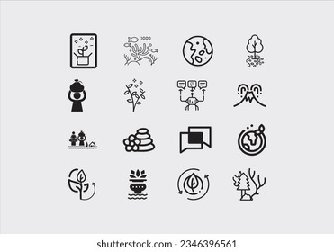 Natural and organic cosmetics vector line icons set. Skincare, no synthetic fragrance and colors, no animal testing. 