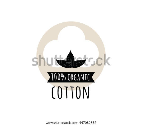 Natural Organic Cotton Vector Label Sticker Stock Vector (Royalty Free ...