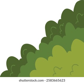 natural and organic element representing a bush, typically depicted with dense foliage, various shades of green, and natural textures. This design used game design and element background