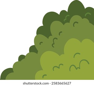 natural and organic element representing a bush, typically depicted with dense foliage, various shades of green, and natural textures. This design used game design and element background