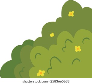 natural and organic element representing a bush, typically depicted with dense foliage, various shades of green, and natural textures. This design used game design and element background