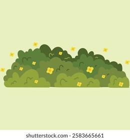 natural and organic element representing a bush, typically depicted with dense foliage, various shades of green, and natural textures. This design used game design and element background