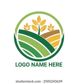 Logotipo de la tierra de agricultura natural y orgánica