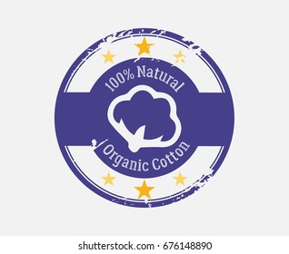 Natural Organic Fluffy Cotton Badge Label Sticker