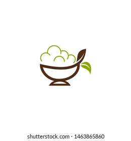 Natural organic food logo. Vegan food concept.