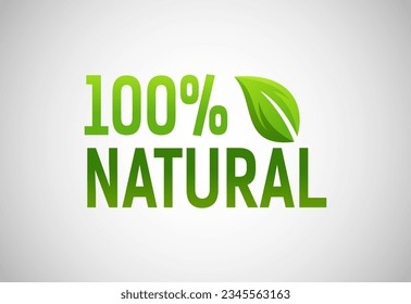Natural, organic, fresh food vector logo or badge template for product