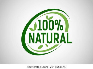 Natural, organic, fresh food vector logo or badge template for product