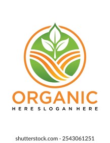 Natural organic fresh food vector logo