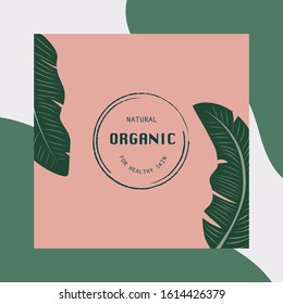 natural and organic label green color and vegan fresh food banner. agriculture mark logo badges design.