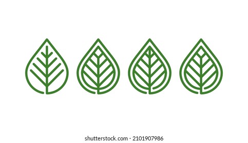 Natural Organic leaves logo design in group