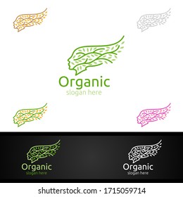 Natural and Organic Logo design template for Herbal, Ecology, Health, Yoga, Food, or Farm Concept