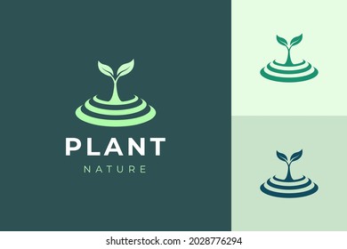 Natural organic logo template with simple and clean plant shape