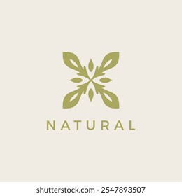 Natural Organic Logo Vector. Leave Flower Logo Template