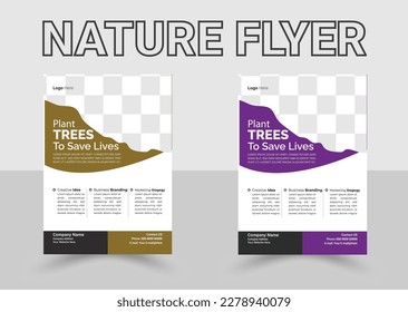 Natural and organic products brochure cover design and flyer layout templates collection. Vector illustrations for marketing material, ads and magazine, natural products presentation templates. Flyer