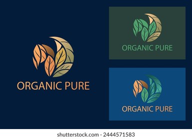 Natural organic pure vector logo design