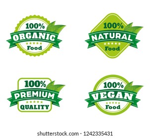 Natural organic and vegan food green label