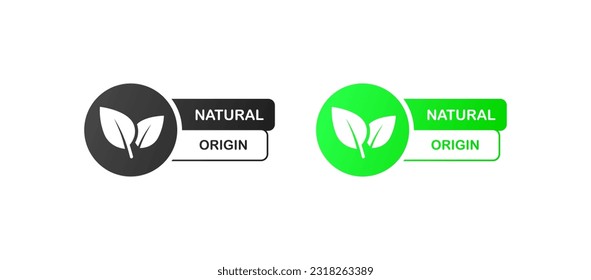 Natural origin. Different style, colored, Natural origin icon, Natural origin sign. Vector icons.