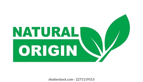 Natural origin label. Natural product logo. Organic Ingredients. Organic, eco and bio symbol. Vector illustration.