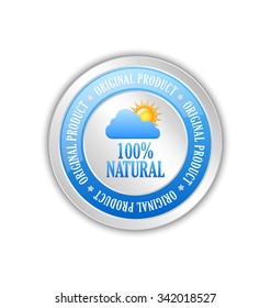 Natural original product badge icon isolated on white background