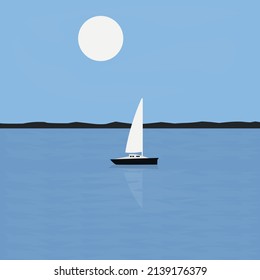 Natural outdoor views of the sea and the boat.
