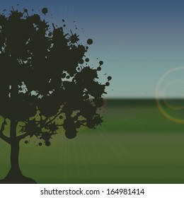natural paint over sky background vector illustration