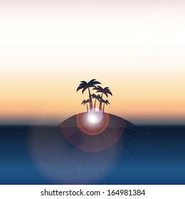 natural paint over sunset background vector illustration