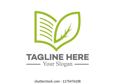 natural paper education note logo template
