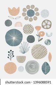 Natural patterned doodle background vector