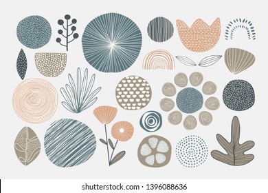 Natural patterned doodle background vector
