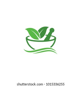 Natural Pharmacy Logo Design. Herbal Logo Vector