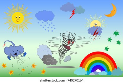 Natural phenomena on the planet. Different weather conditions