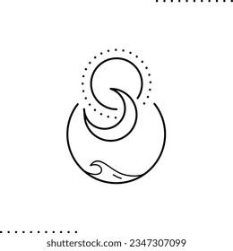 The natural phenomenon of the ebb and flow of water in the seas and oceans, tides outline icon