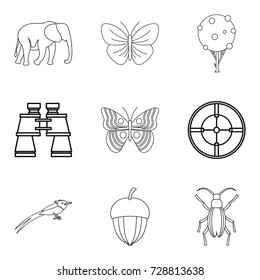 Natural philosopher icons set. Outline set of 9 natural philosopher vector icons for web isolated on white background