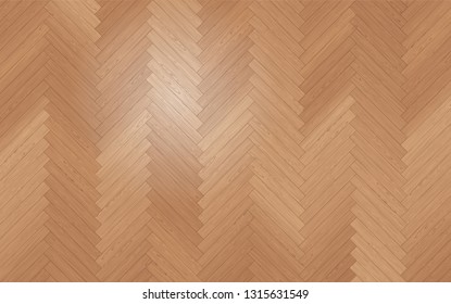 Natural Photo Realistic Wooden Floor Vector Background. Herringbone Parquet Texture 