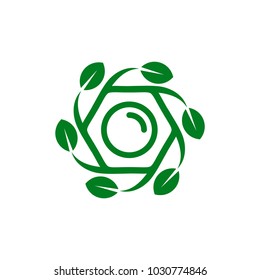 natural photography logo template vector illustration
