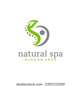 Natural physiotherapy logo design vector. Health care symbol template.