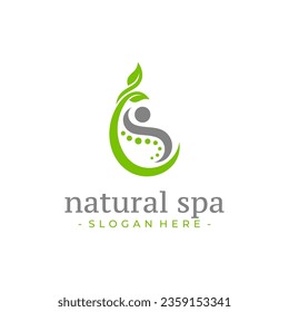 Natural physiotherapy logo design vector. Health care symbol template.