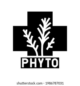 natürliche Phytotherapie-Glyph-Vektorgrafik. natürliches Phytotherapie-Zeichen. isoliertes Kontursymbol