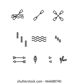natural pictogram set. tourist icon. tourism pictograms set.