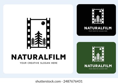 Natural Pine Film Logo Design Template