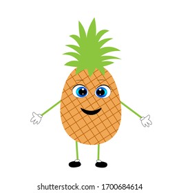 natural pineapple illustration. organic fruit