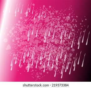 Natural pink background with rain
