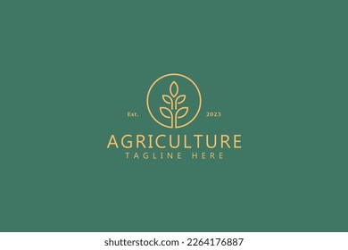 Natural Plant Agriculture Industry Business Farm and Organic Food Logo Brand Template