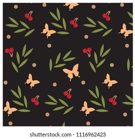 natural plant and butterfly pattern/background