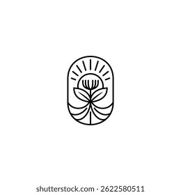 Natural plant growth minimalist logo design 