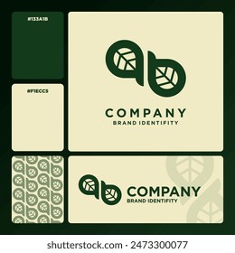 natural plant leaf logo design. with a geometric, flat style, without color gradations, with neat shapes