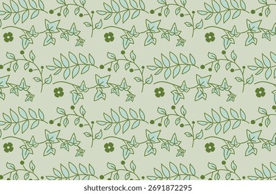 Patrón de dibujo de línea de planta natural
