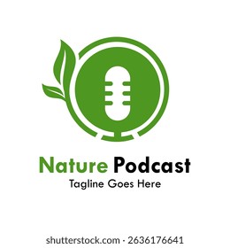 Natural podcast logo template illustration